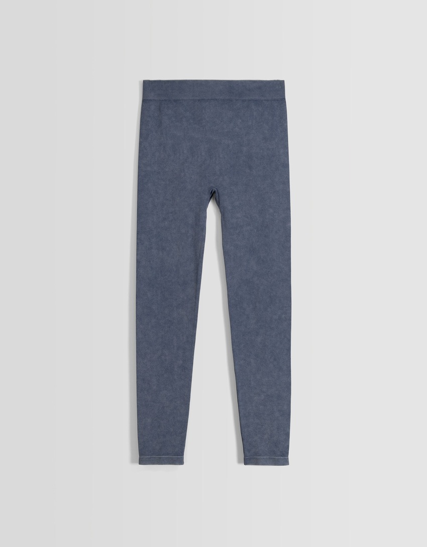 Leggings sem costura com efeito desbotado
