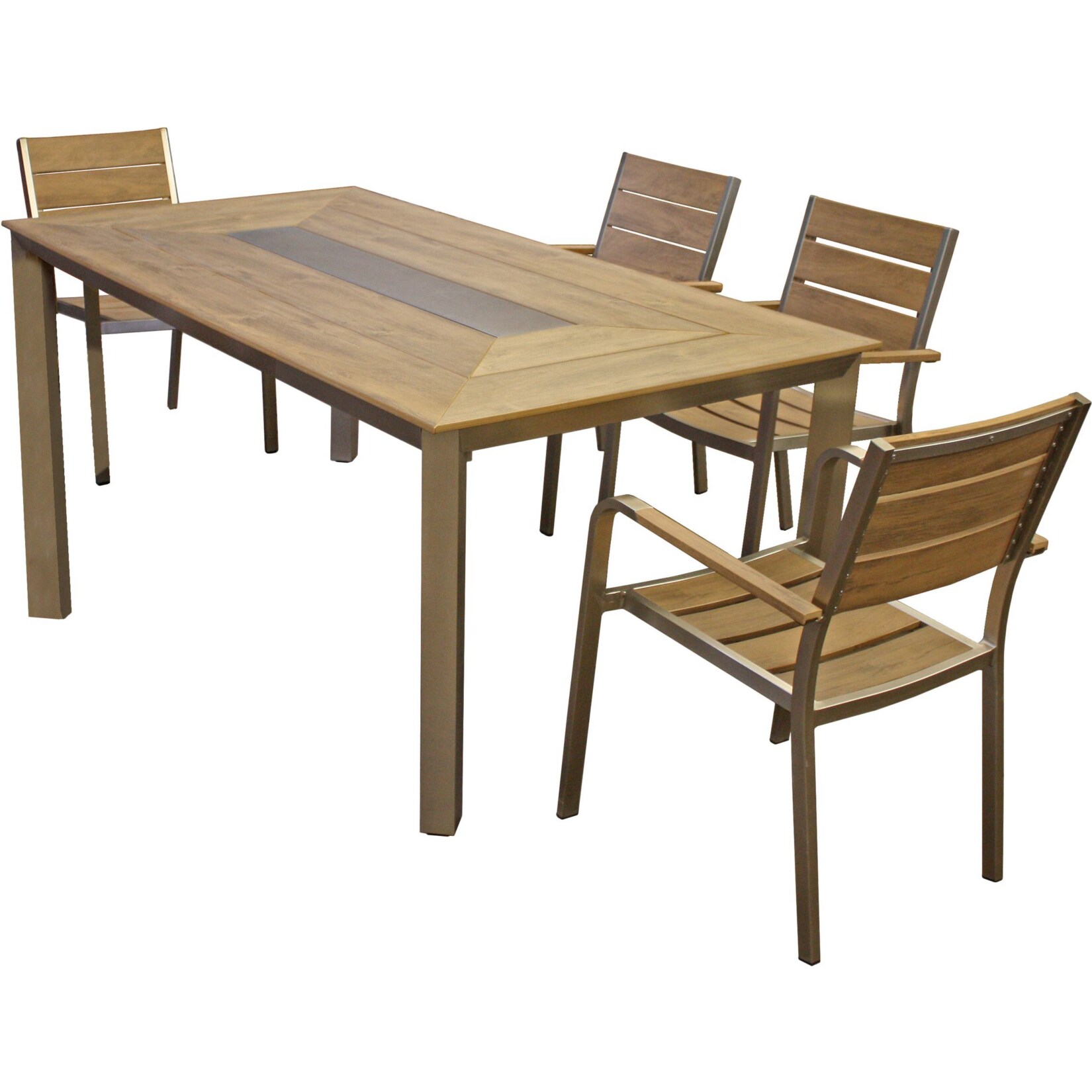 5tlg. Alu Tischgruppe Garten Sitzgruppe Lounge Set Gartenmöbel Sitzgarnitur