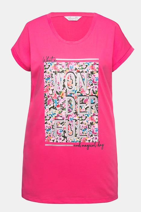 T-Shirt, oversized, farbiger Print, Rundhals