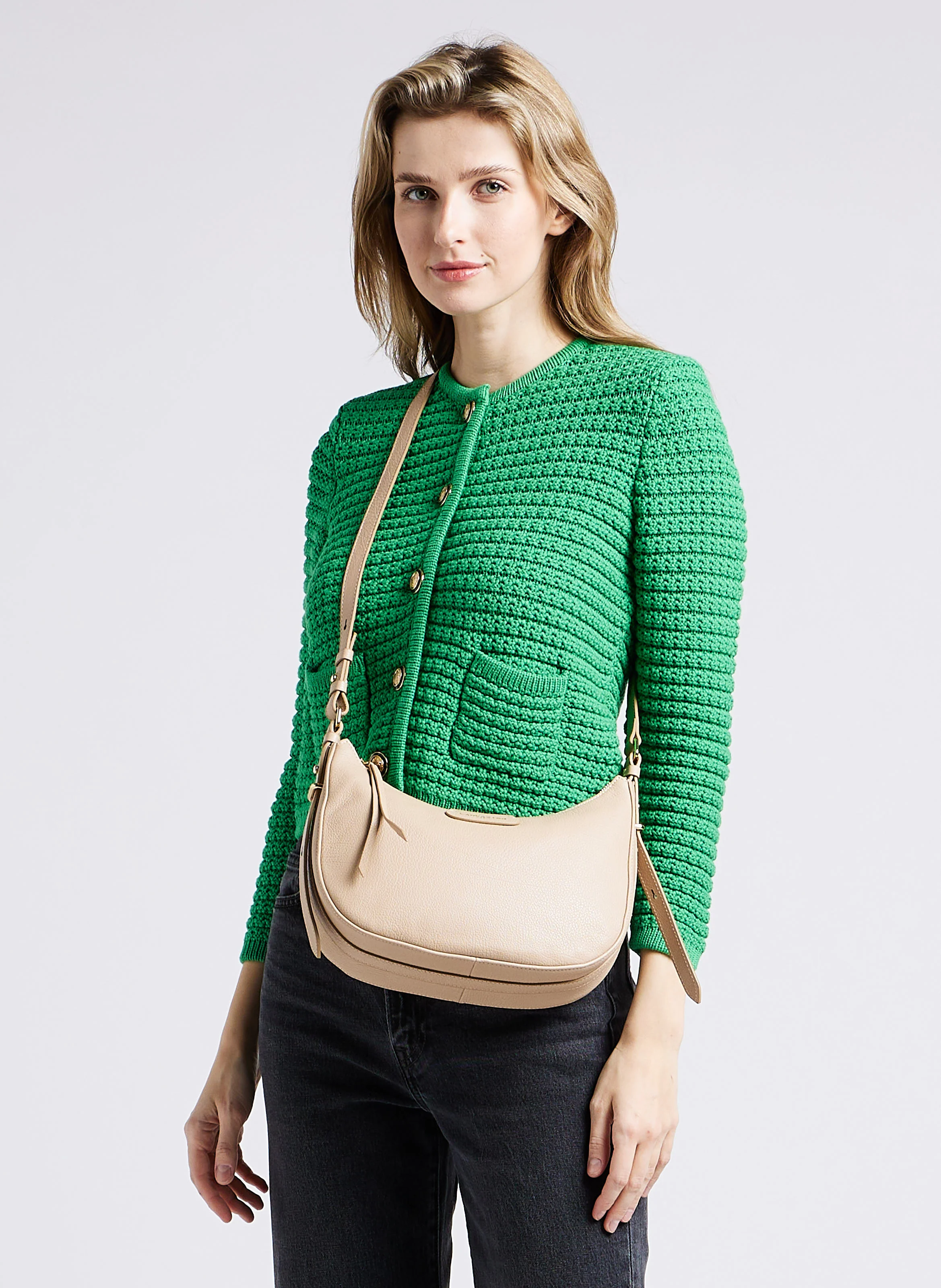 DUNE - Sac porté épaule en cuir| Beige
