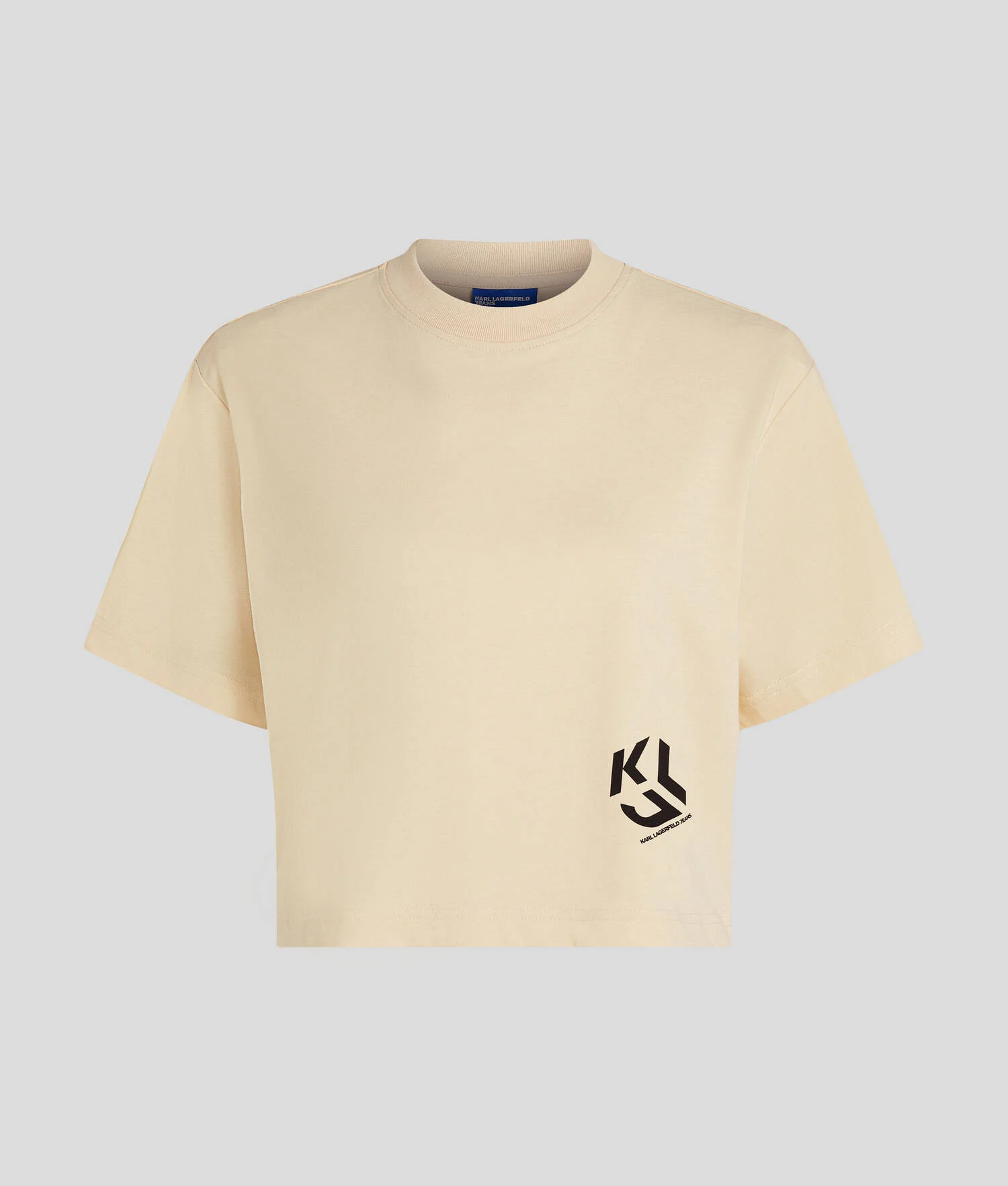 T-SHIRT CROPPED KLJ MONOGRAM - Frêne de bois