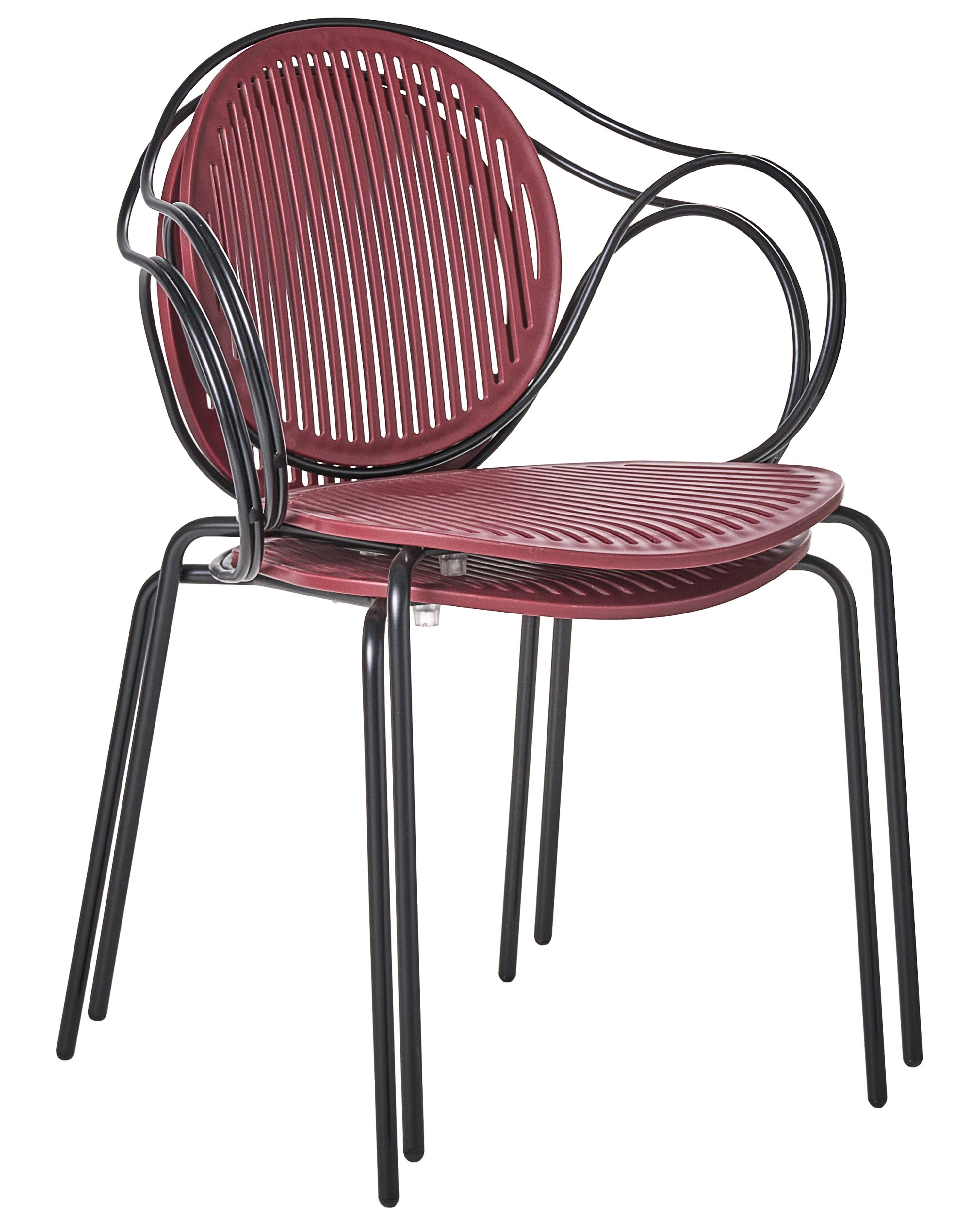 Set van 2 tuinstoelen IKARIA Metaal Rood
