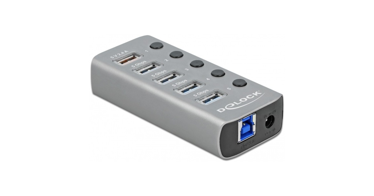 DeLOCK4-Port USB 3.2 Gen 1 usb-hub  (Grijs)