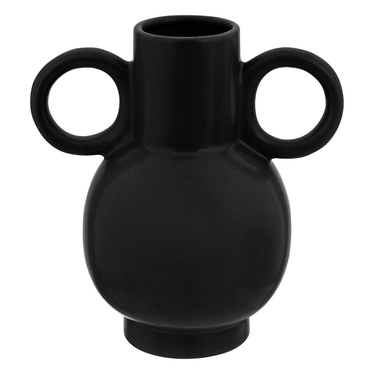 VASE CERAMIQUE OLME NOIR H.22CM