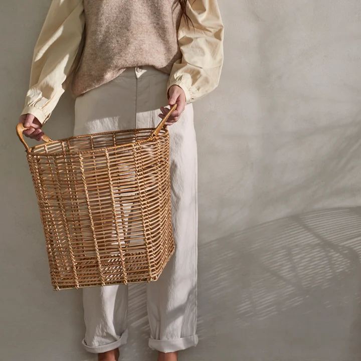 Broste Copenhagen - Safi Rattan Korb eckig, natur (2er-Set)