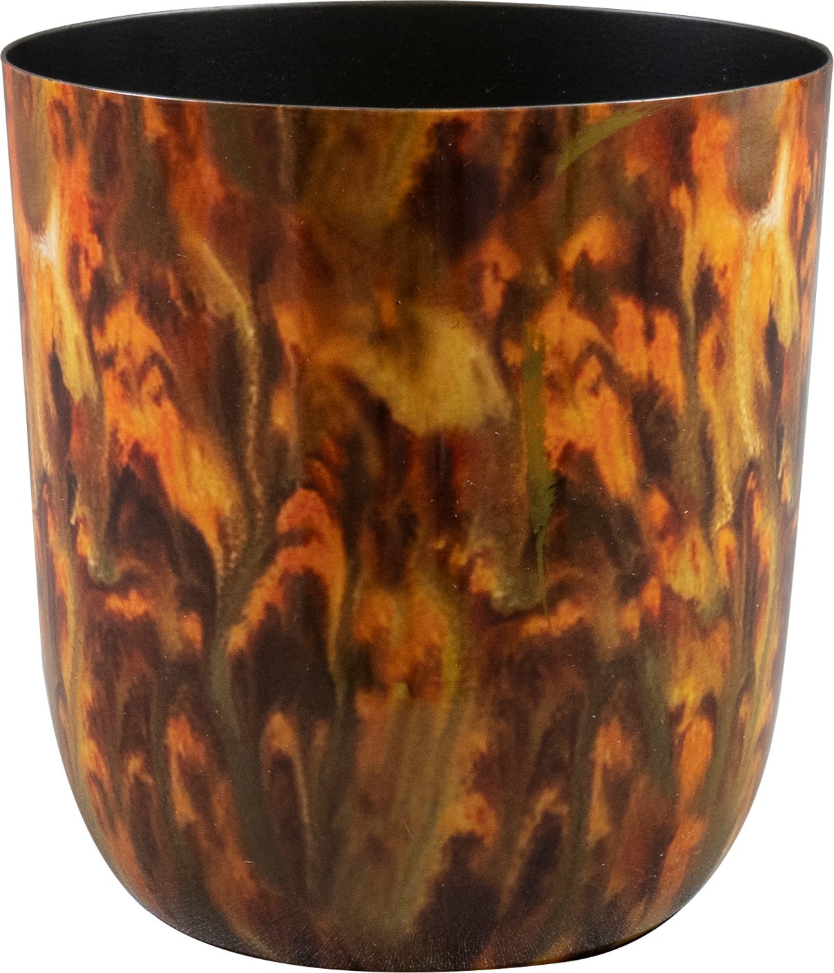 TS bloempot Mayk oranje / bruin D 12 H 13 cm