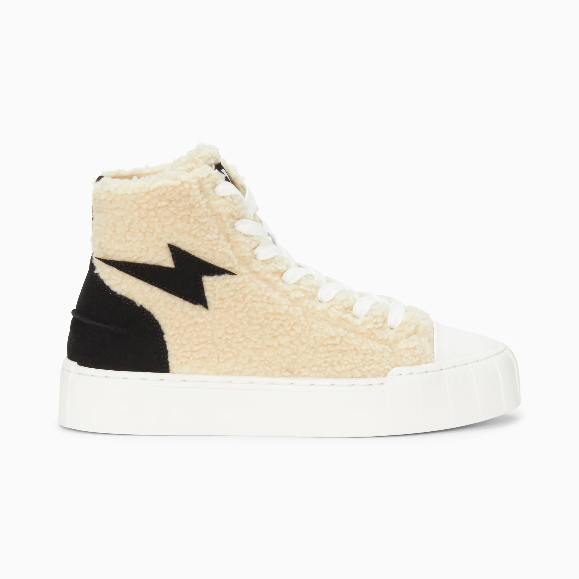 Sneakers-Baskets éclair Alba montantes blanc cassé