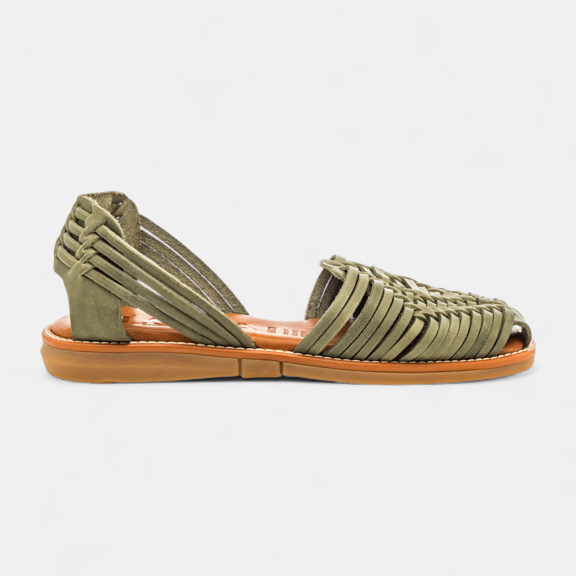 Nu-pieds Femme en cuir vert