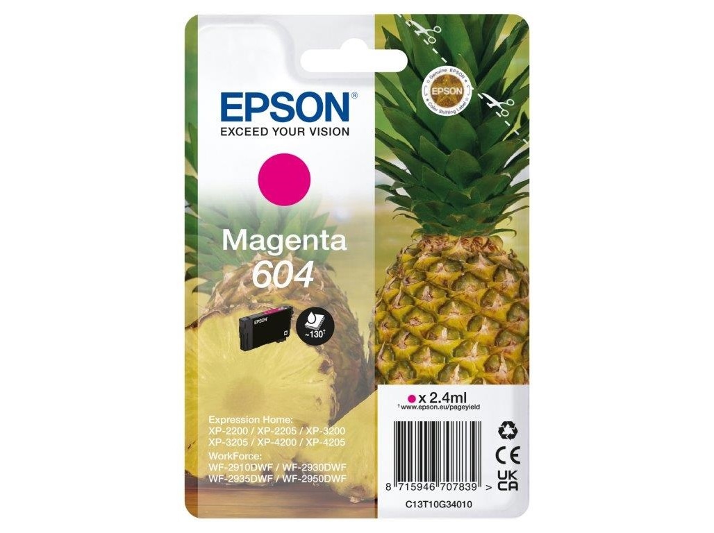 TINTEIRO ORIGINAL EPSON SINGLEPACK MAGENTA 604
