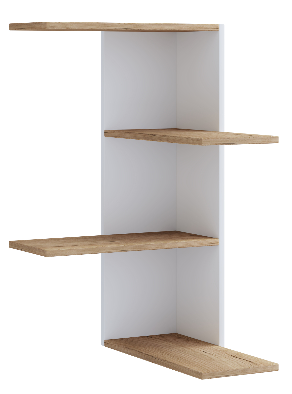 Eckregal BALOS - weiß-Honig Eiche - 4 Ablagen - 45 cm