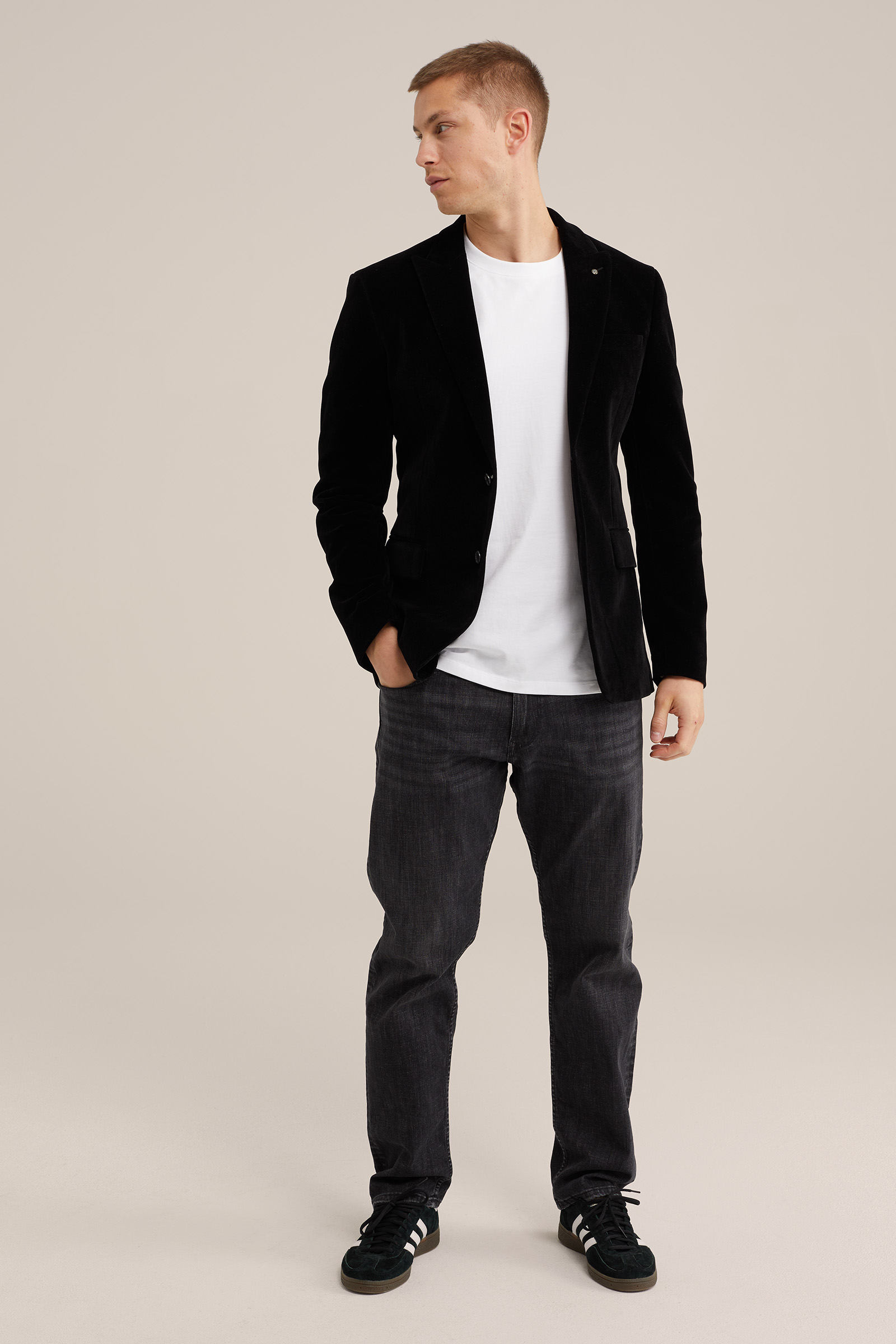 slim fit blazer van velvet WE Fashion Zwart