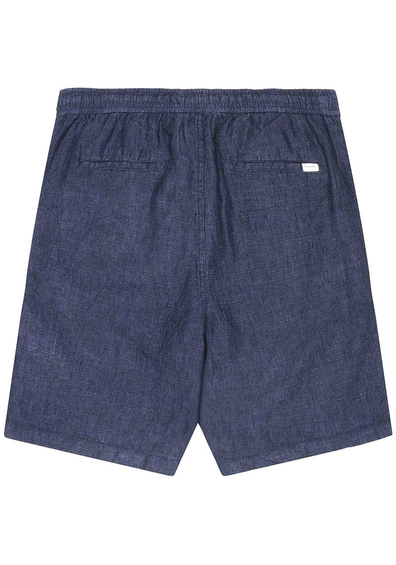 Knowledge Cotton Apparel Leinenshorts Fig Loose Yarndyed - Total Eclipse