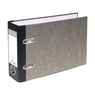 Exacompta - Classeur à levier à l'italienne - Dos 70 mm - A5 - pour 550 feuilles - gris marbré avec dos noir