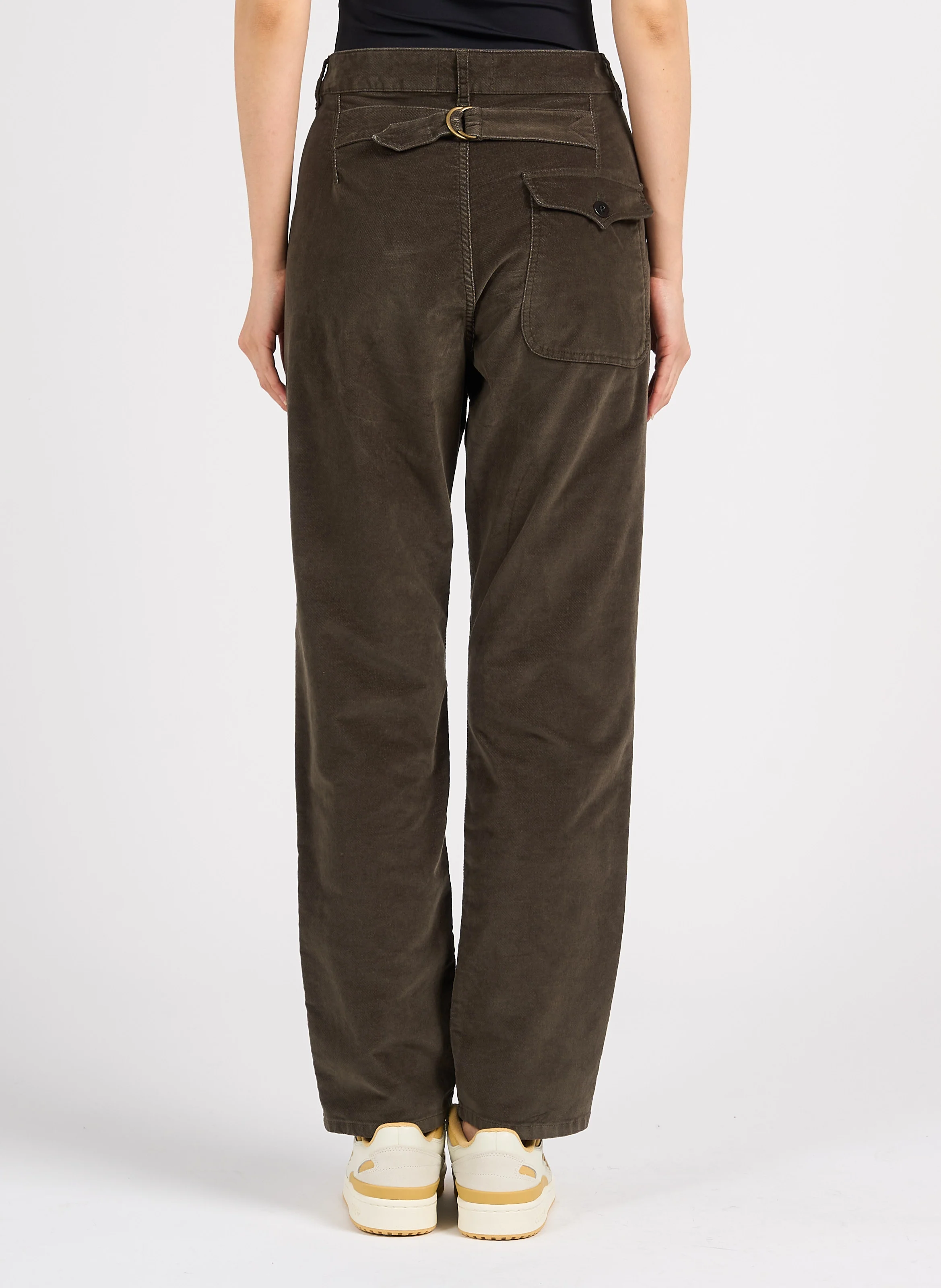 DICKENS - Pantalon droit en velours de coton mélangé| Vert