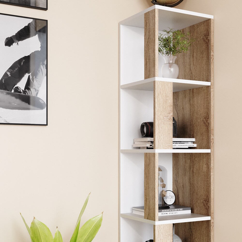 Vicco Eckregal Lio sonoma-weiß Standregal Bücherregal Wandregal Raumteiler 5 Ebenen