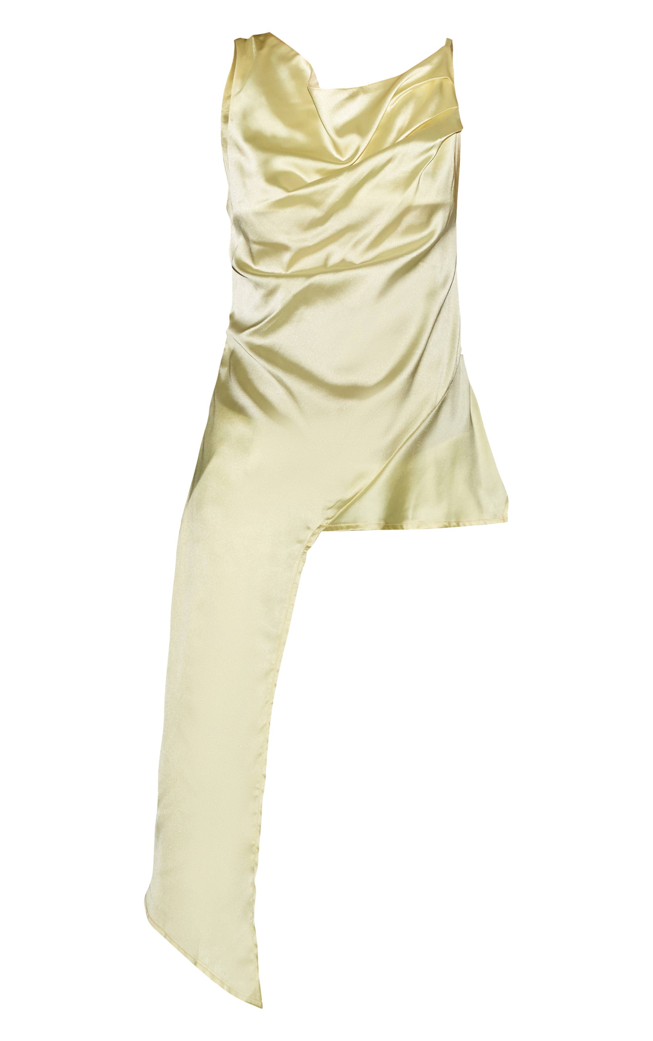 Jaune Haut Asymétrique En Satin