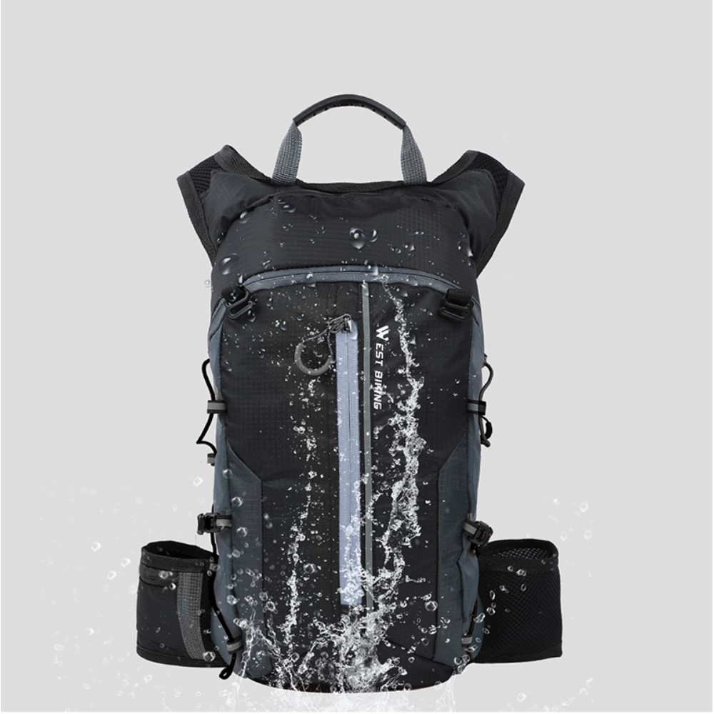(10L) Ultraleichter Sport Rucksack Faltbarer Outdoor Wander Backpack mit Aufbewahrungstasche - Schwarz / Gelb