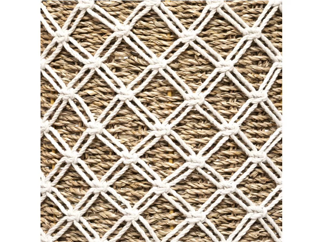 Set de 3 Paniers de rangement en Macramé et Roseau naturel