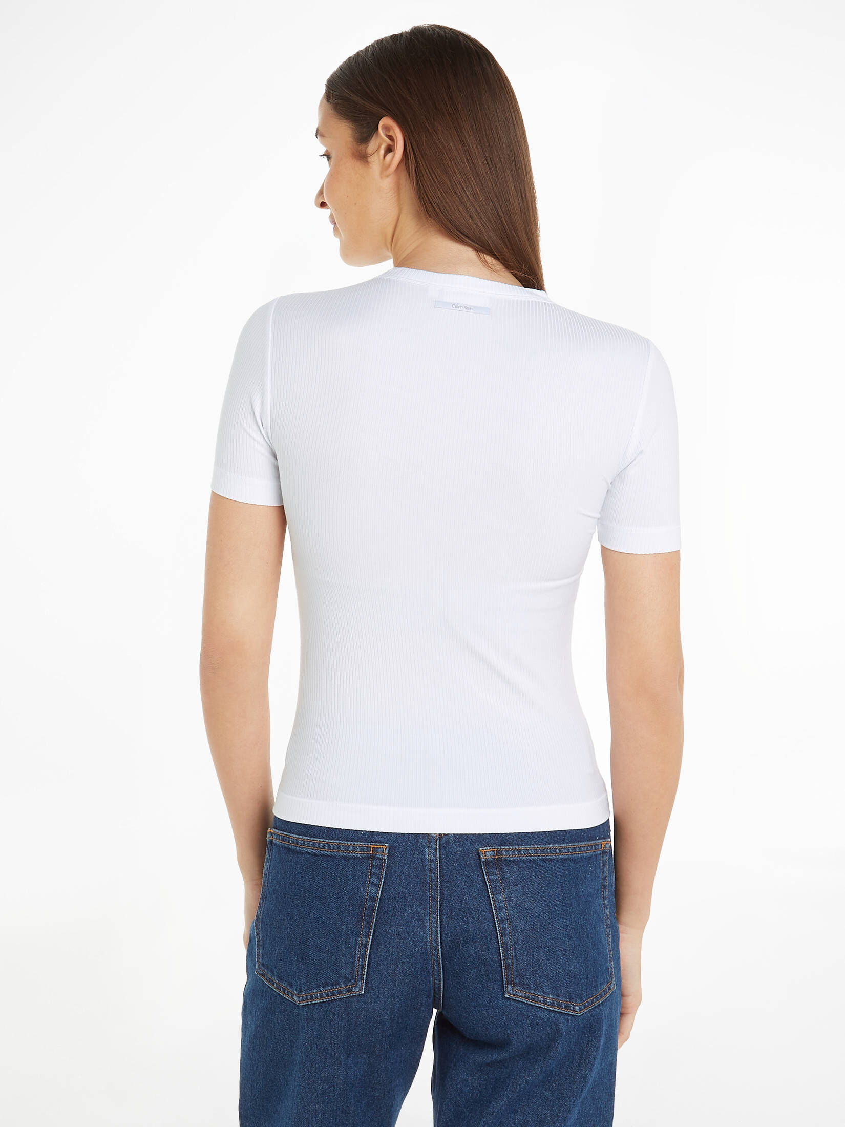 CALVIN KLEIN| Damen T-Shirt MODAL RIB C-NECK TOP