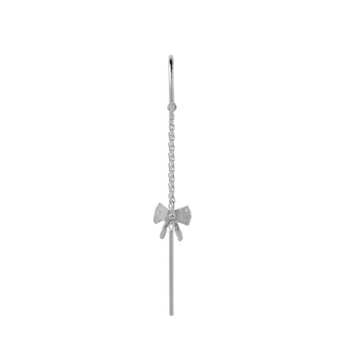Stine A Petit Bow Double Chain Ørering, Silver