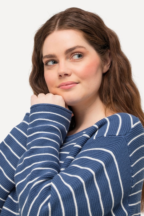 Pullover, Ringel, Rundhals, Langarm, Biobaumwolle