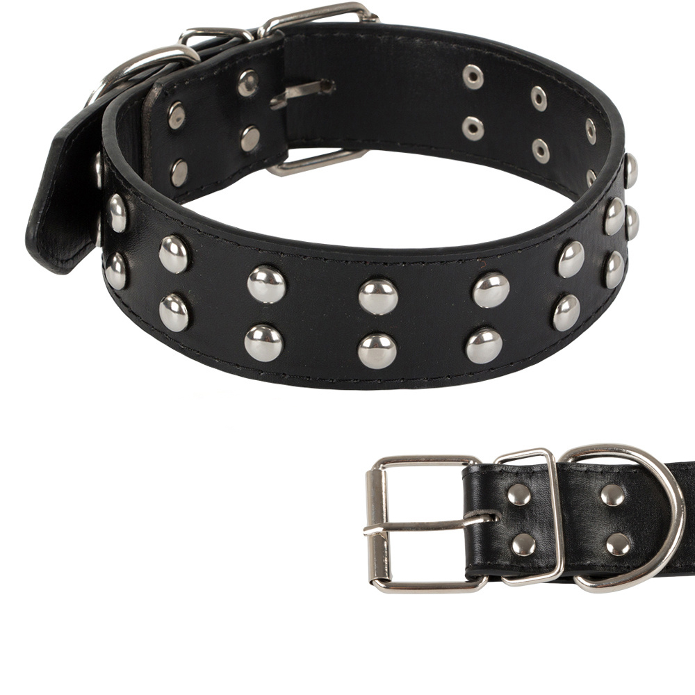 Hundehalsband aus Kunstleder mit Nieten, verstellbar L 39-55cm