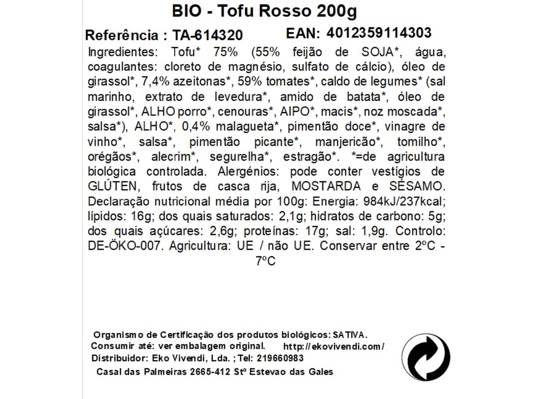 TOFU TAIFUN ROSSO BIO 200G