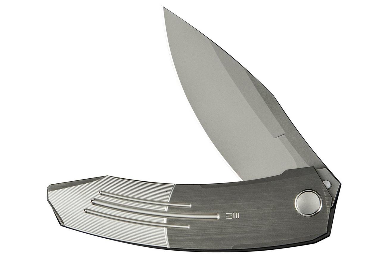 WE Knife Sine WE23069B-2 Stonewash M390, Wave Gray Titanium, zakmes