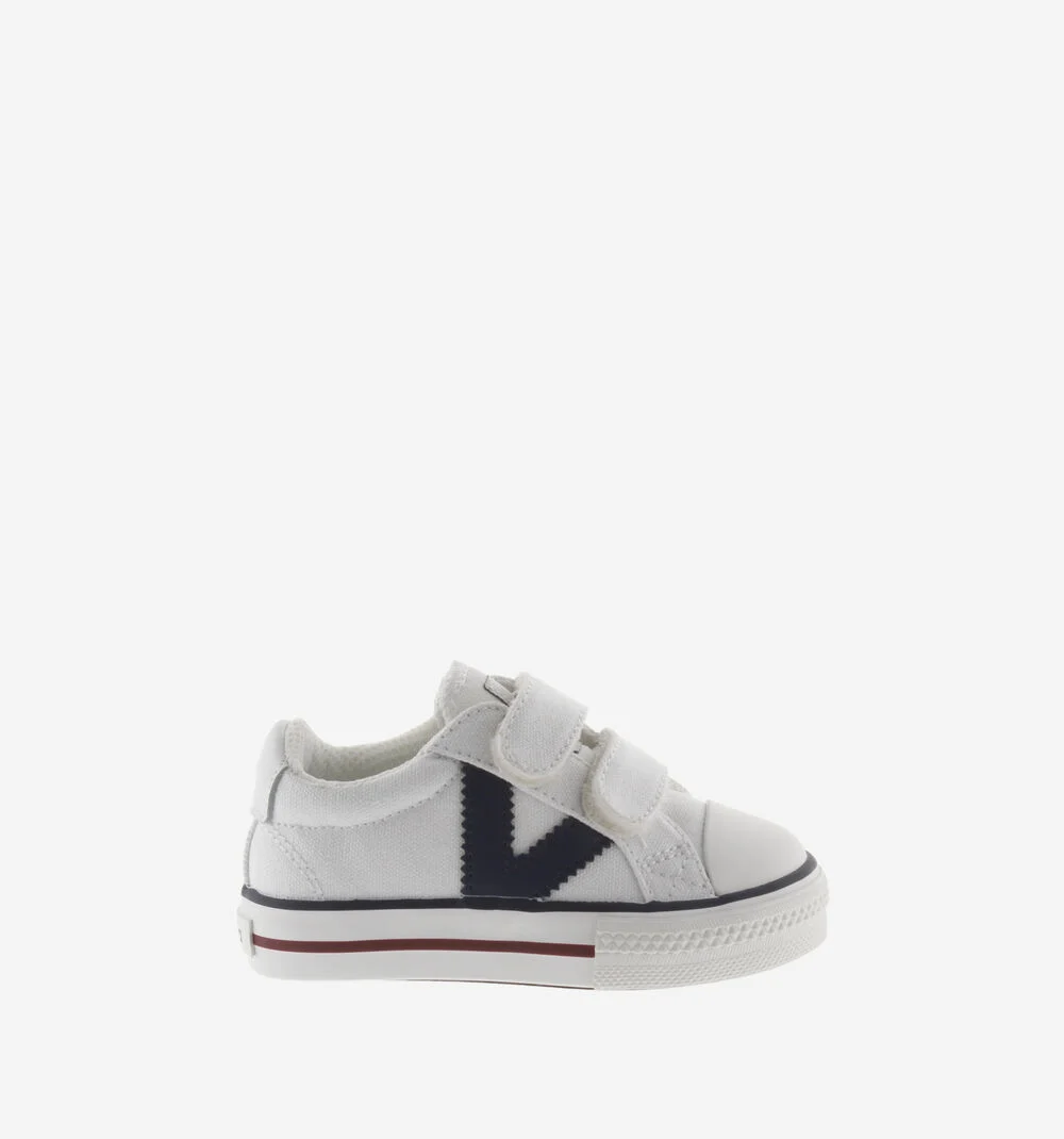 TRIBU SNEAKER TOILE Baskets sport en toile pour enfant logo BLANCO