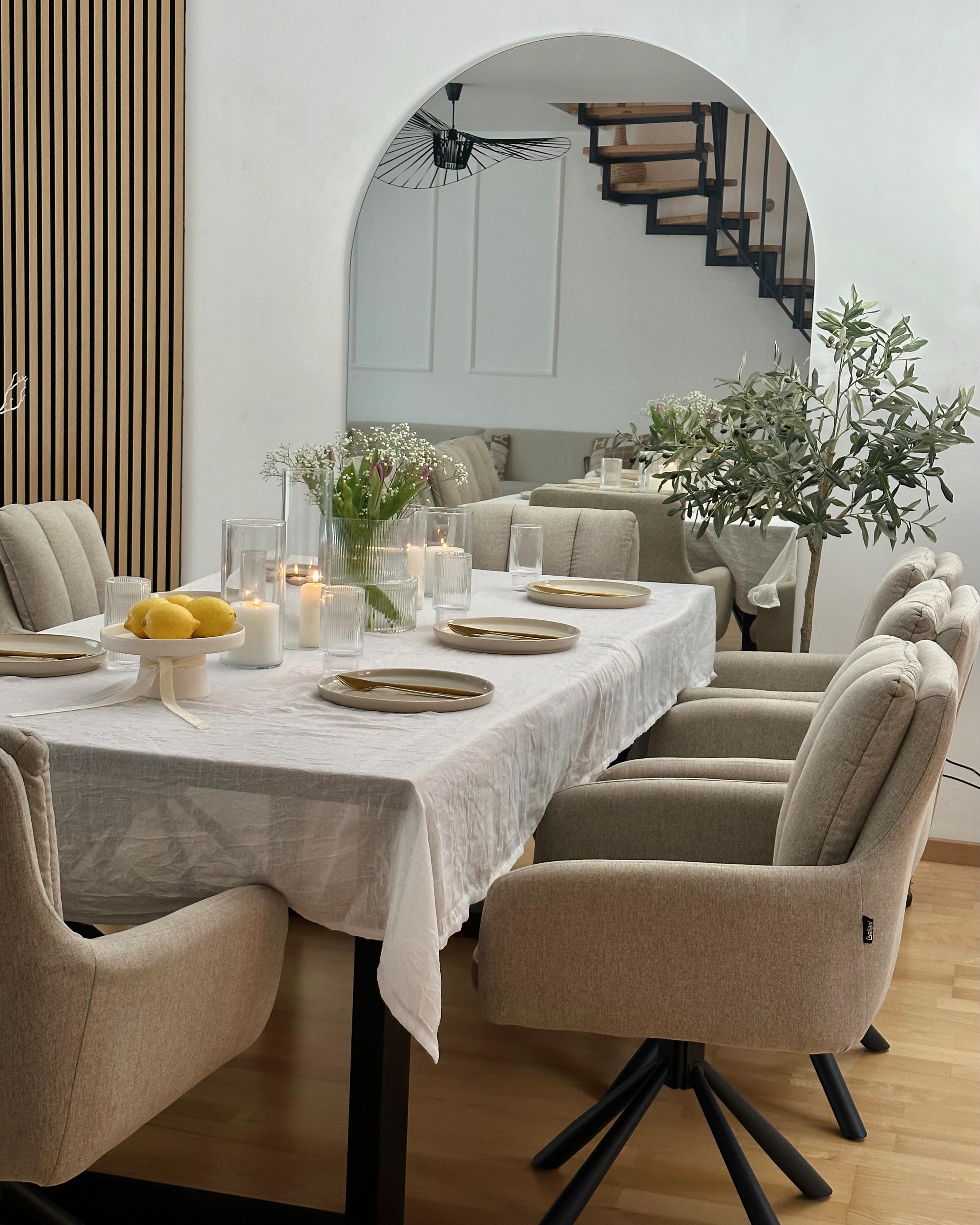 Set van 2 eetkamerstoelen draaibaar SARDOAL Taupe