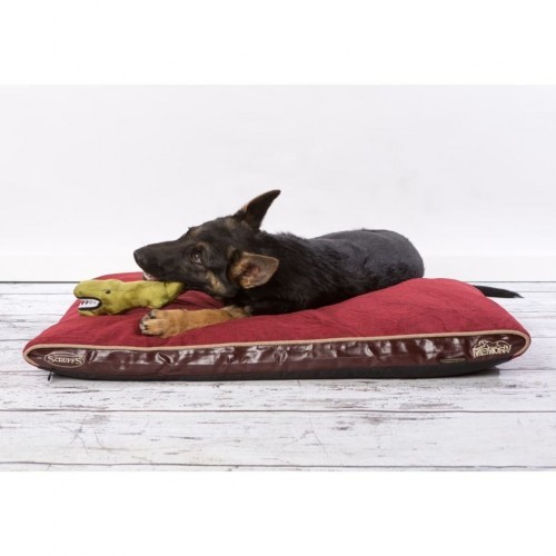 Cama ortopédica vermelha para cães