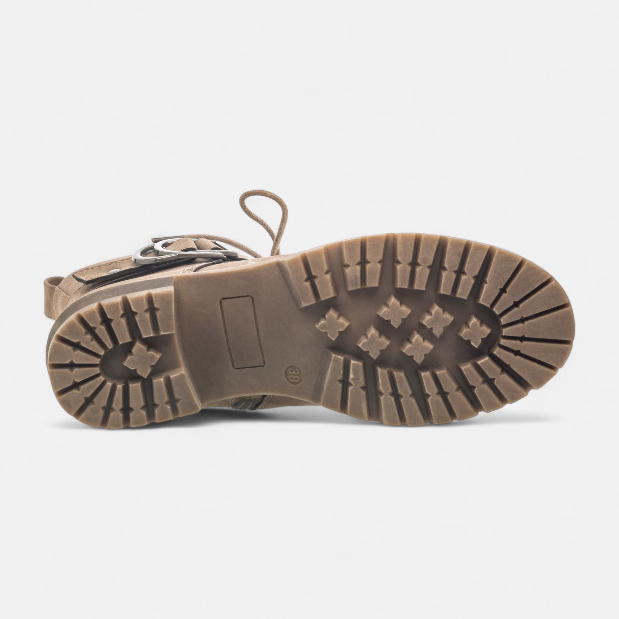Bottines à lacets à talon Femme taupe