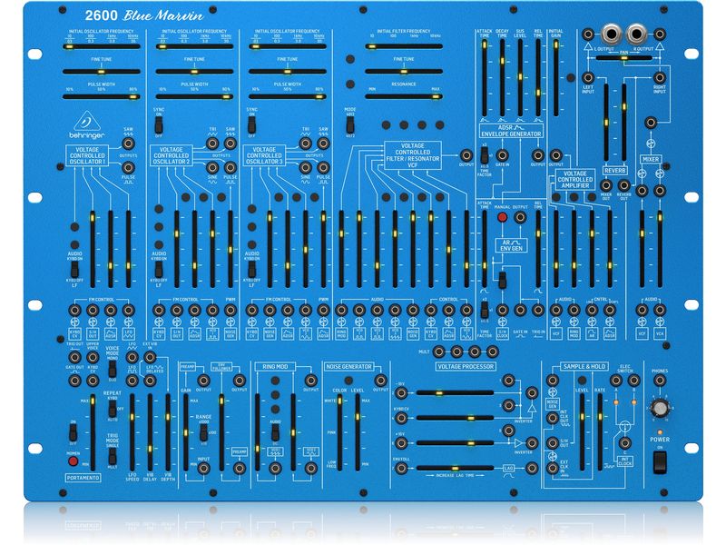 Behringer Synthesizer 2600 Blue Marvin Semimodularer Analogsynthesizer mit 3 VCOs