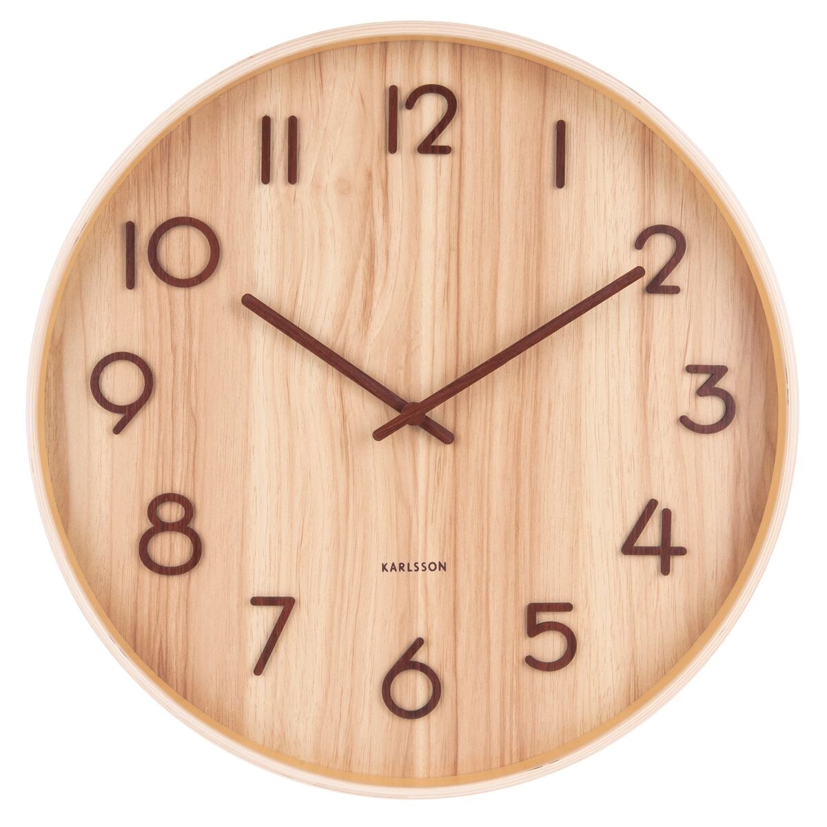 Pure veggklokke 40 cm, light wood