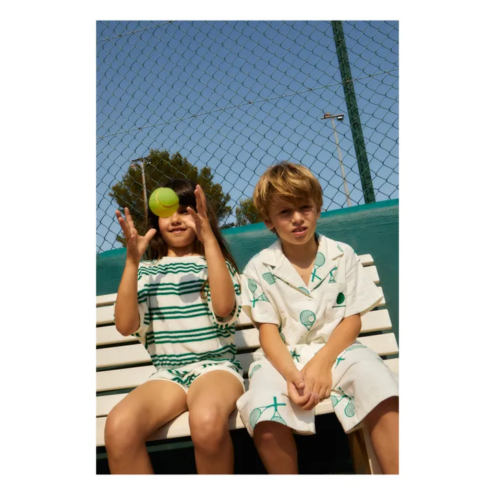 We Are Kids Combishort Romy Rayure Eponge Bio | Vert