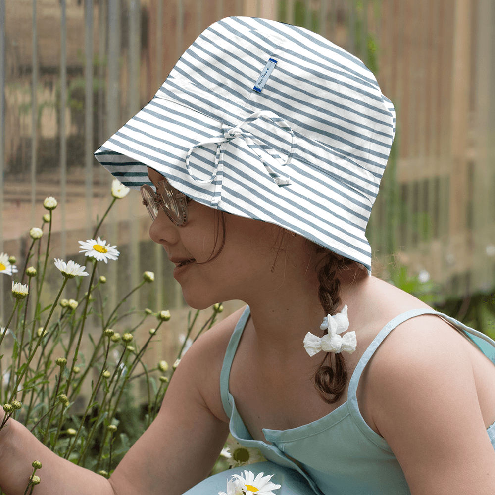 Chapeau De Soleil Enfant Rayé Bleu Blanc