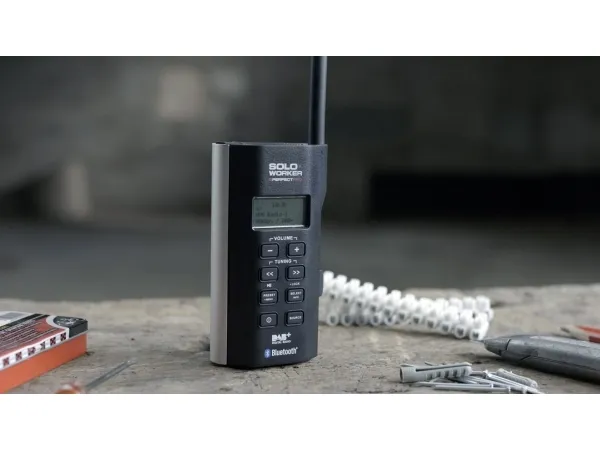 Byggepladsradio PerfectPro SOLOWORKER DAB , FM stødsikker Sort