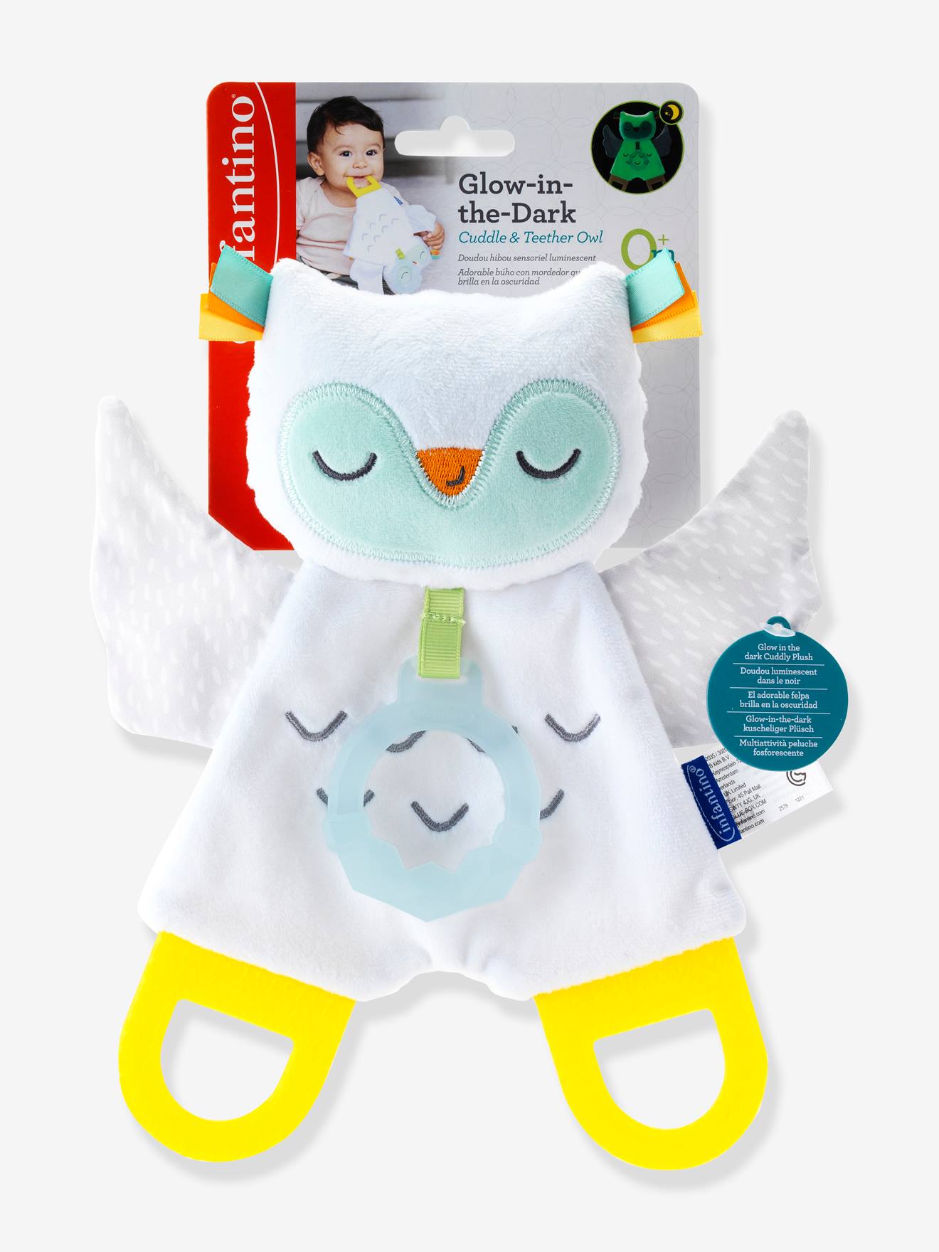 Kit de presente para recém-nascido com doudou que brilha no escuro