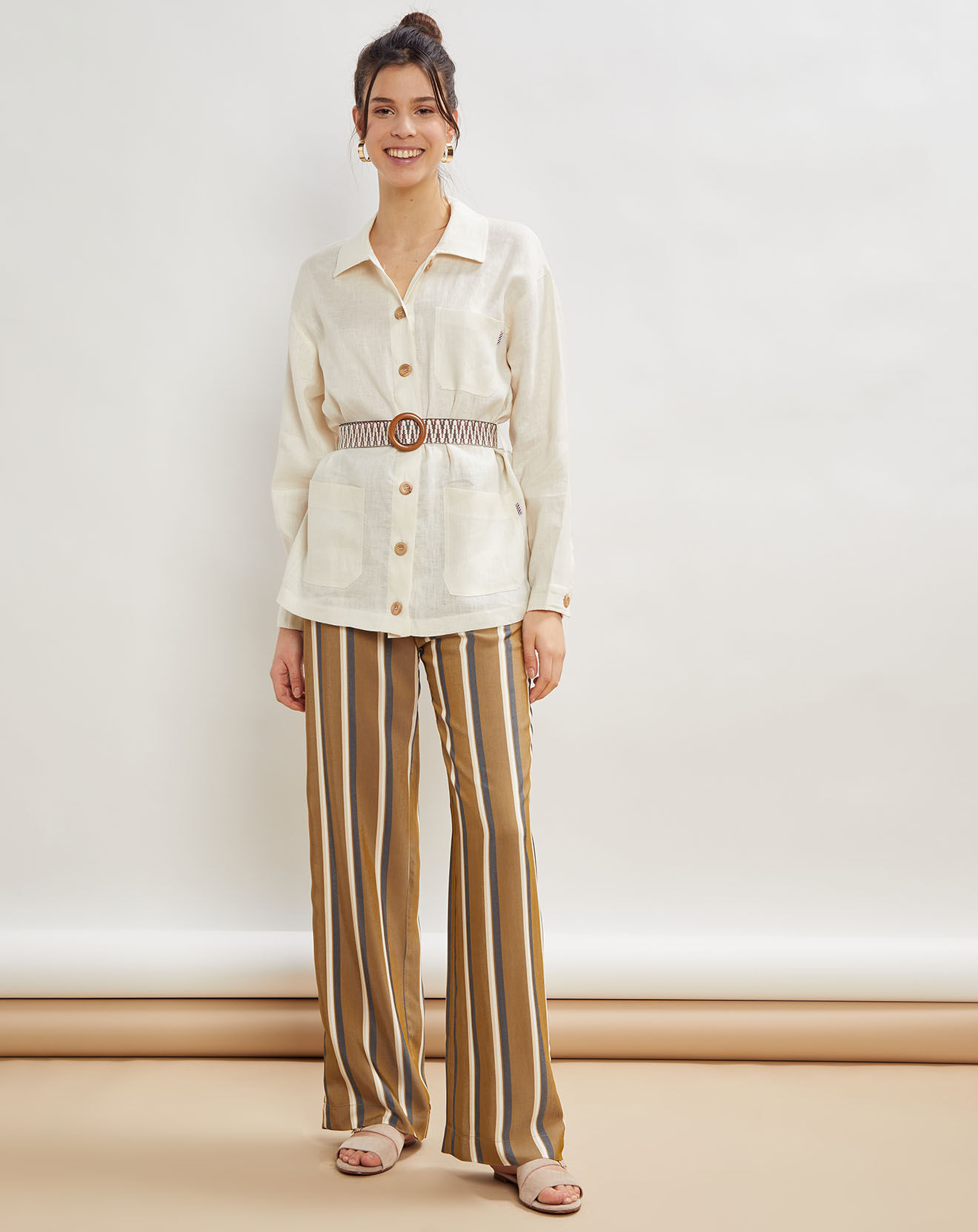 La Petite Francaise Veste 100% Lin Vera écrue