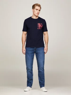 Camiseta de gola redonda com estampa de logotipo