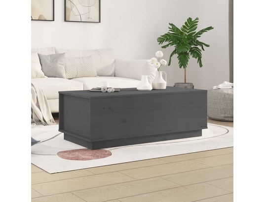 VIDAXL - Table basse gris 100x50x35 cm bois massif de pin