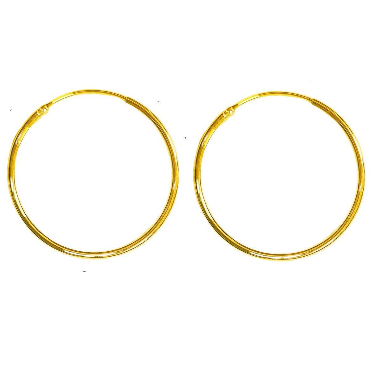 Boucles d'oreilles Créoles en plaqué or 3 cm 3cm 30 mm 30mm 1mm