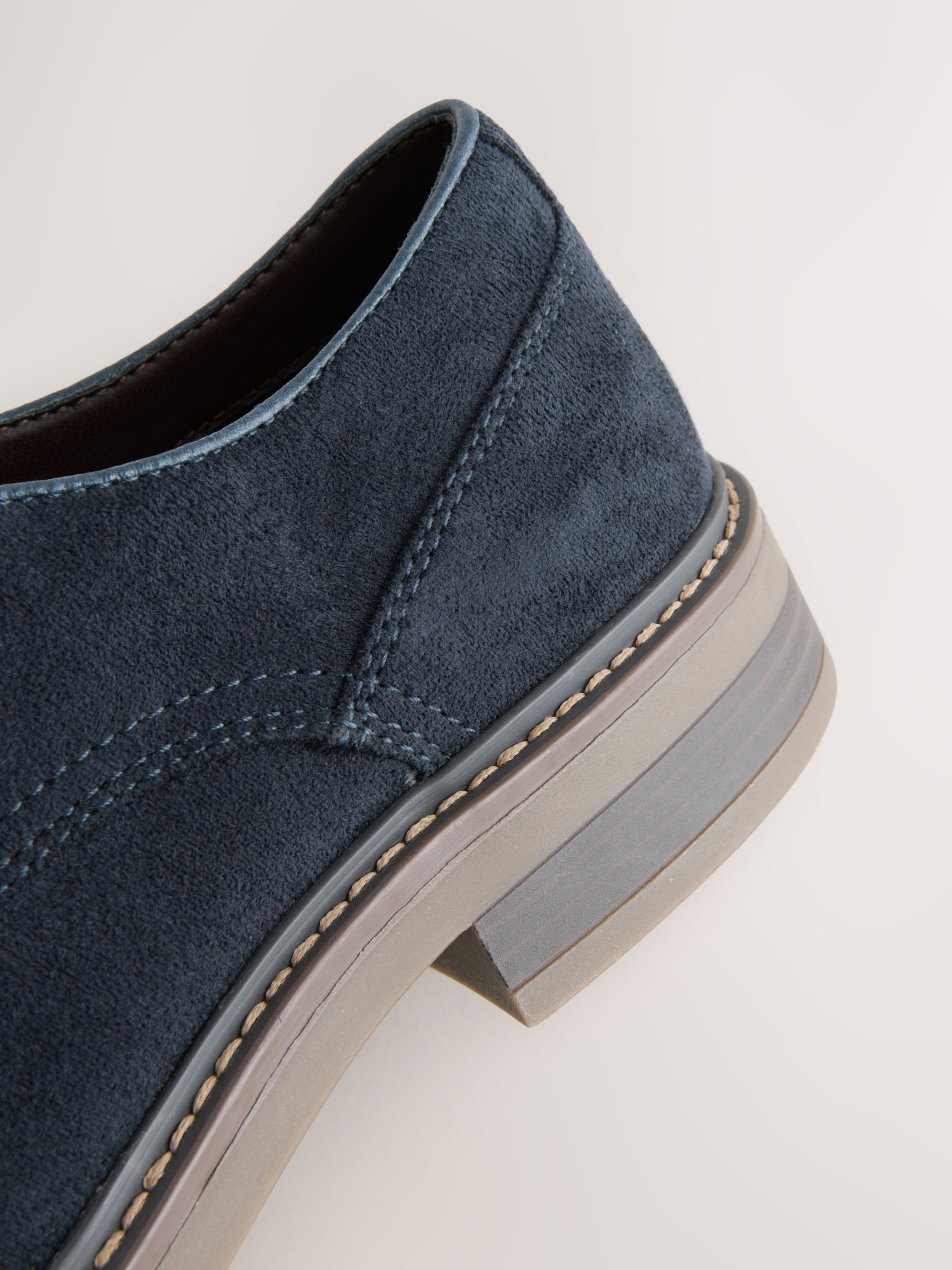 Marineblauw - Suedette Derby schoenen
