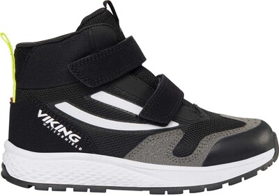 Viking Century Mid WP 2V Sneakers, Black/Lime