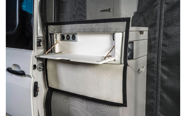 Mayr Van Schiebetürenmoskitonetz mit Magnetreißverschluss geeignet für Crafter / Grand California mit Maschenweite Fine Mesh für Beifahrerseite rechts