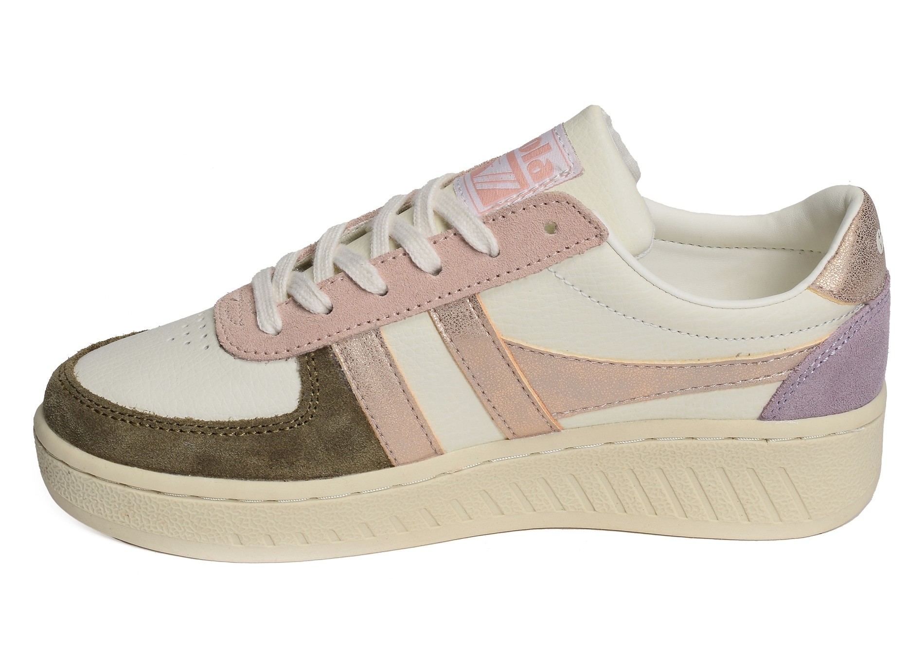 Grandslam quadrant trainers w blanc rose