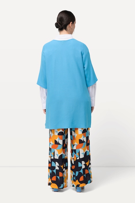 Pullover, offene Seiten, Oversized, Rundhals, 3/4-Arm
