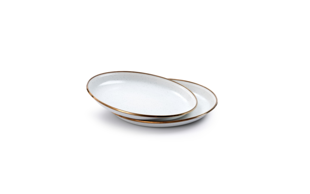 Barebones Enamel emailliertes Salatteller Set 2 teilig