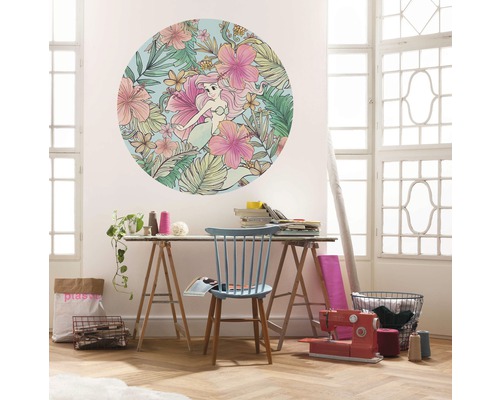 Zelfklevend vliesbehang DD1-001 Dot Ariel Ocean Flowers Ø 125 cm
