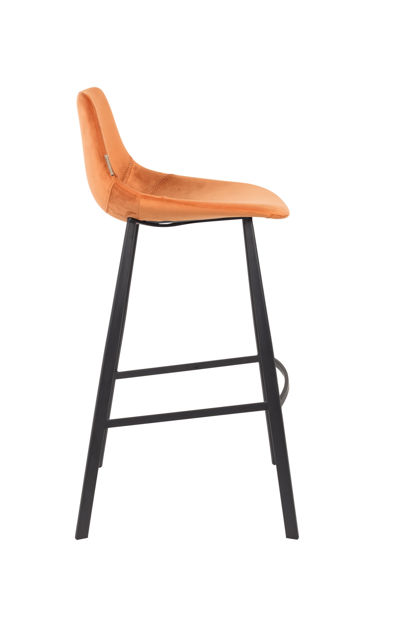 Dutchbone Franky Barkruk Velvet 80 cm Oranje